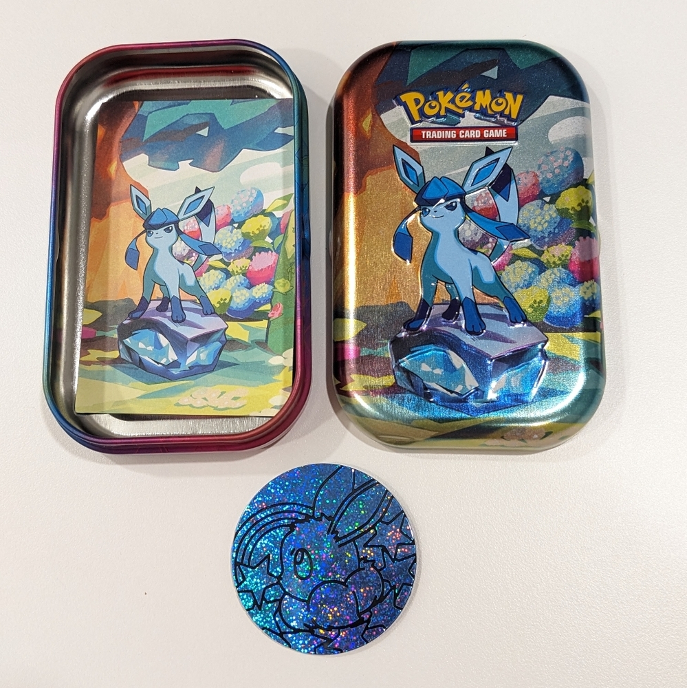 Pokemon ❄️ Glaceon ❄️ Prismatic Evolutions Mini Tin, Card and Coin only